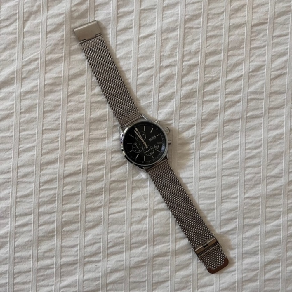 Men’s gray Hugo Boss stainless steel watch
